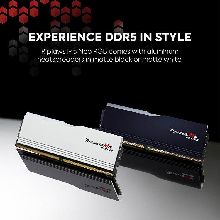 خرید رم G.Skill Ripjaws M5 RGB DDR5 - ظرفیت 32 گیگابایت - Intel XMP - سرعت 6400 مگاهرتز - CL36 - سیاه